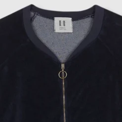 BEATRIZ FUREST Riva Zip Up Towelling Top 49R201 in Navy