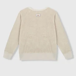 BEATRIZ FUREST Riva Zip Up Towelling Top 49R201 in Stone
