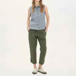 BEATRIZ FUREST Romeo Fine Stripe Shirt 49R160 in Denim Blue