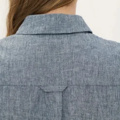 BEATRIZ FUREST Romeo Fine Stripe Shirt 49R160 in Denim Blue