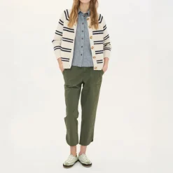 BEATRIZ FUREST Romeo Fine Stripe Shirt 49R160 in Denim Blue