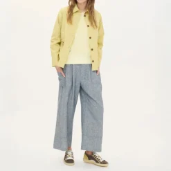 BEATRIZ FUREST Yeti Fine Stripe Trouser 49R345 in Denim Blue