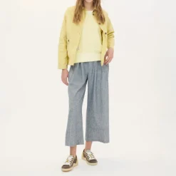 BEATRIZ FUREST Yeti Fine Stripe Trouser 49R345 in Denim Blue