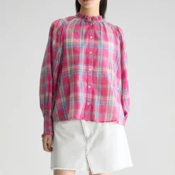 BELLEROSE Cassis Long Sleeve Blouse in Check