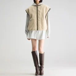 BELLEROSE Jano Sleeveless Jacket in Ecru