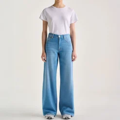 Bellerose Kansas Wide Leg Jeans in Light Blue Bleach