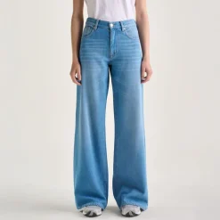 Bellerose Kansas Wide Leg Jeans in Light Blue Bleach