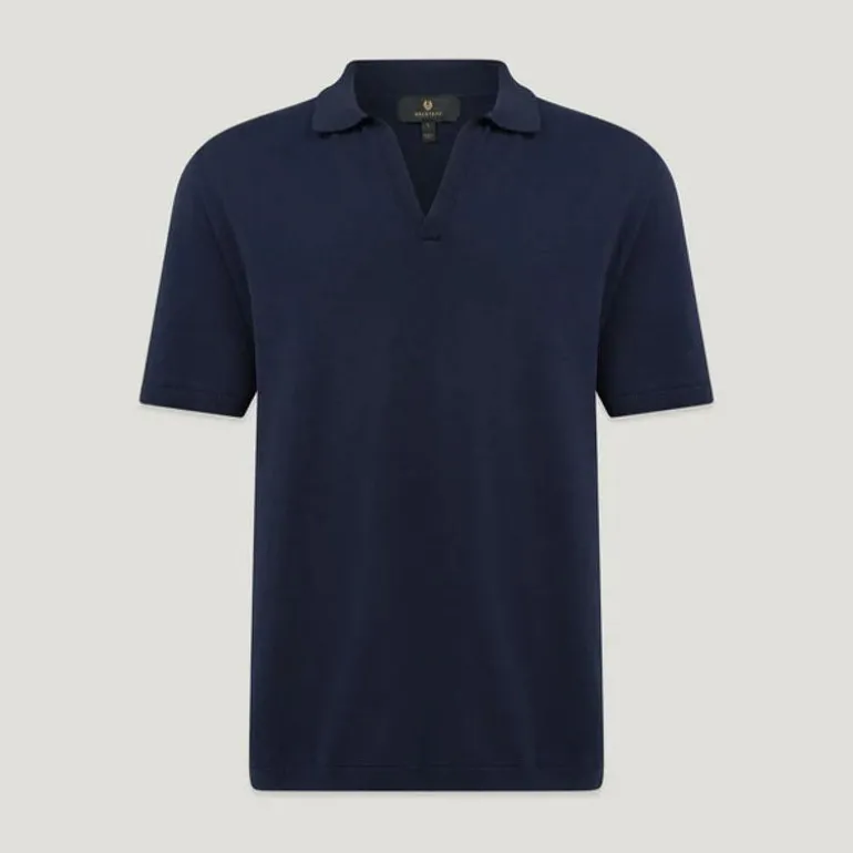 BELSTAFF Coast Knitted Polo in Dark Ink