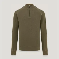 BELSTAFF Guide Quarter Zip Jumper in Surplus Green