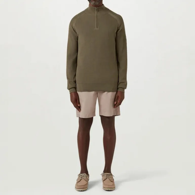 BELSTAFF Guide Quarter Zip Jumper in Surplus Green