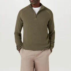 BELSTAFF Guide Quarter Zip Jumper in Surplus Green