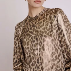 Berenice Cyril L/S Blouse in Leopard Print