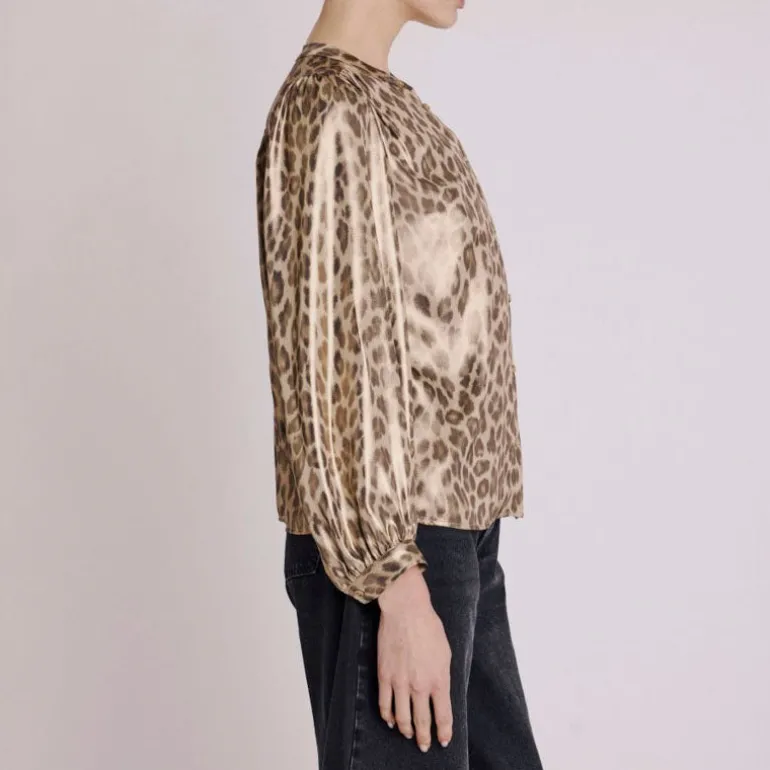 Berenice Cyril L/S Blouse in Leopard Print