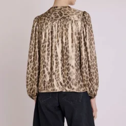 Berenice Cyril L/S Blouse in Leopard Print
