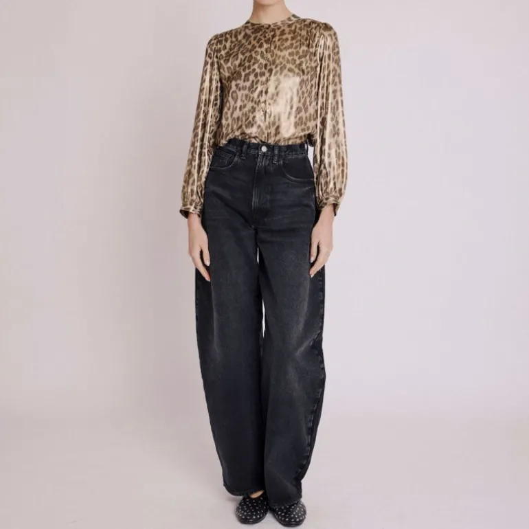 Berenice Cyril L/S Blouse in Leopard Print