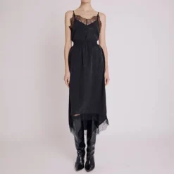 Berenice Jude Lace Hem Skirt in Black