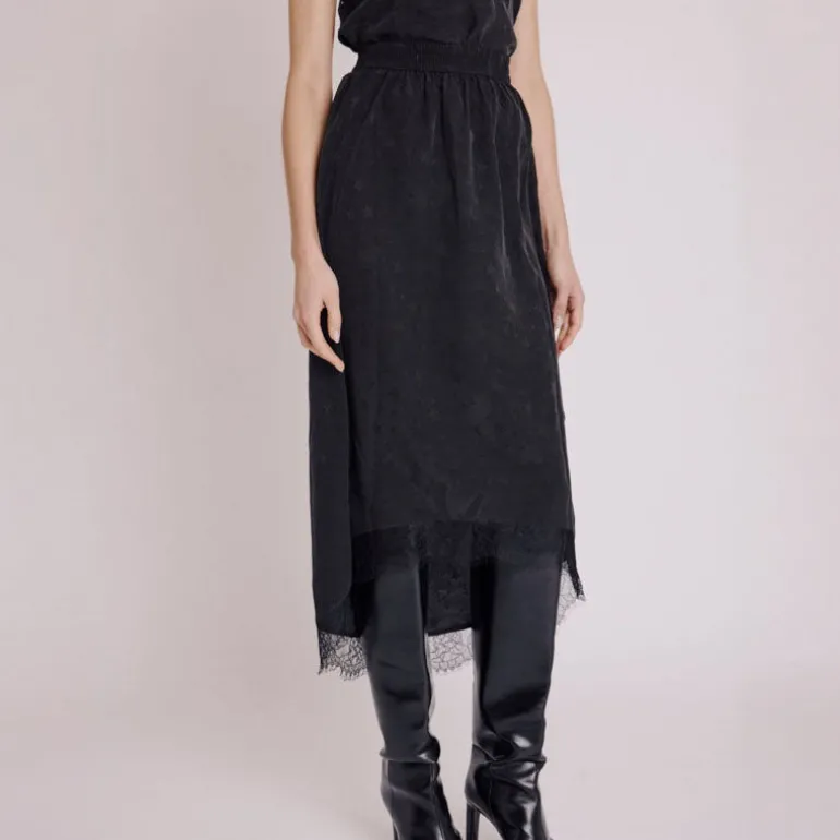 Berenice Jude Lace Hem Skirt in Black