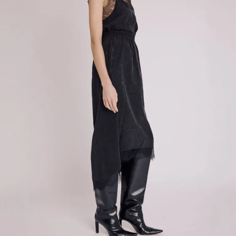 Berenice Jude Lace Hem Skirt in Black