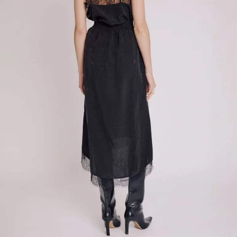 Berenice Jude Lace Hem Skirt in Black