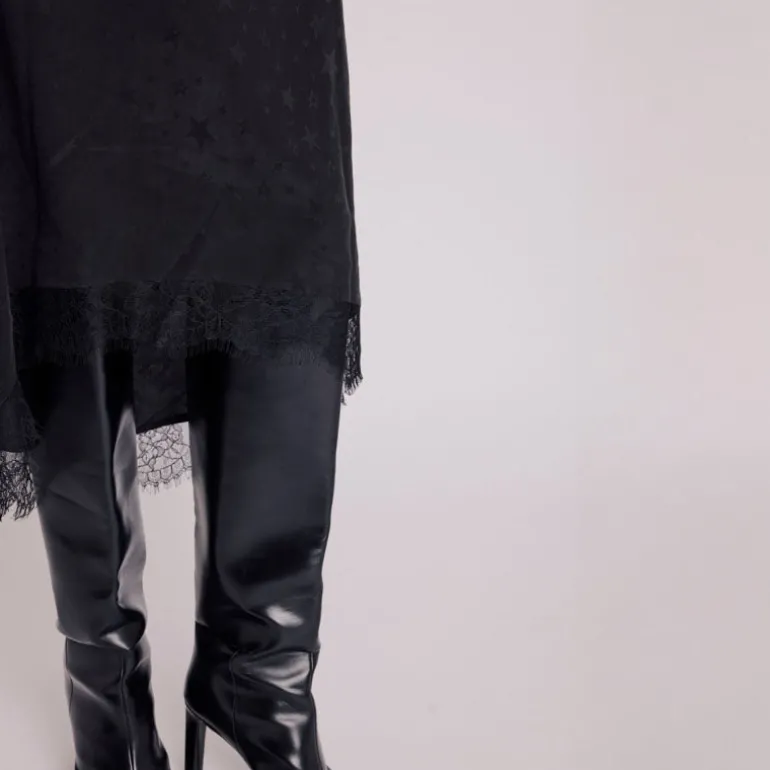 Berenice Jude Lace Hem Skirt in Black