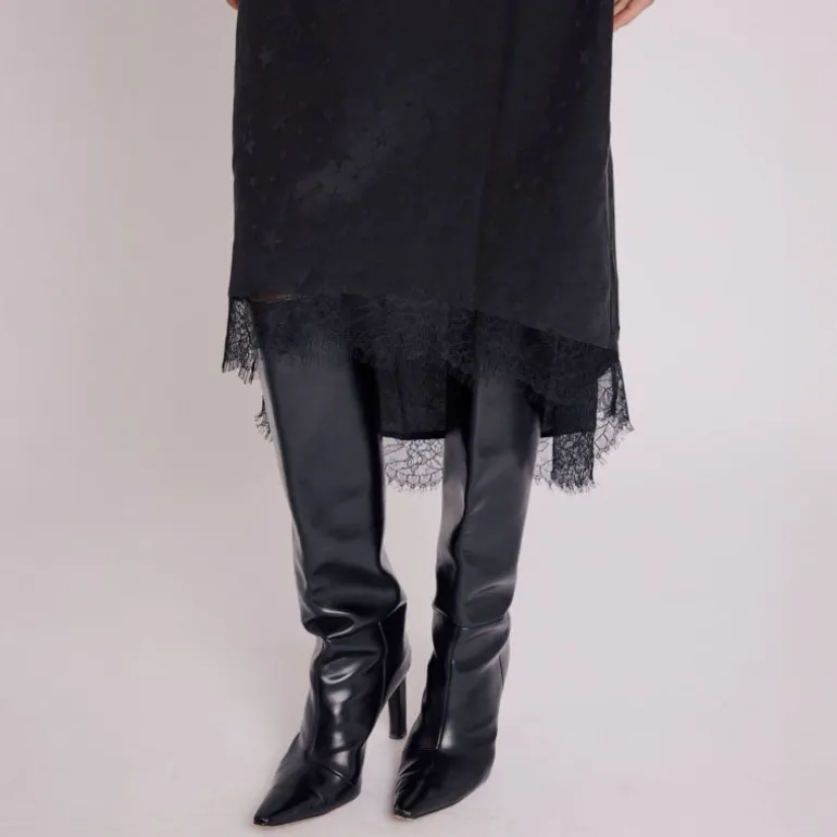 Berenice Jude Lace Hem Skirt in Black