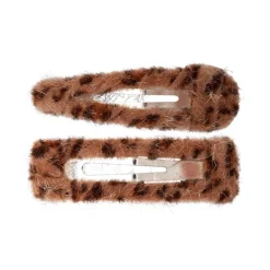 Black Colour Alicia Hair Clips in Brown Leo