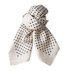 BLACK COLOUR Bianca Mini Scarf in Off White Dot