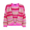 BLACK COLOUR Casey Multi Striped Cardigan in Pink Passion
