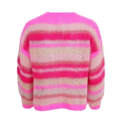 BLACK COLOUR Casey Multi Striped Cardigan in Pink Passion
