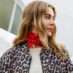 BLACK COLOUR Claudia Love Mini Scarves in Red/Pink