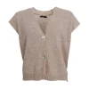 BLACK COLOUR Dell Heavy Knit Vest in Natural