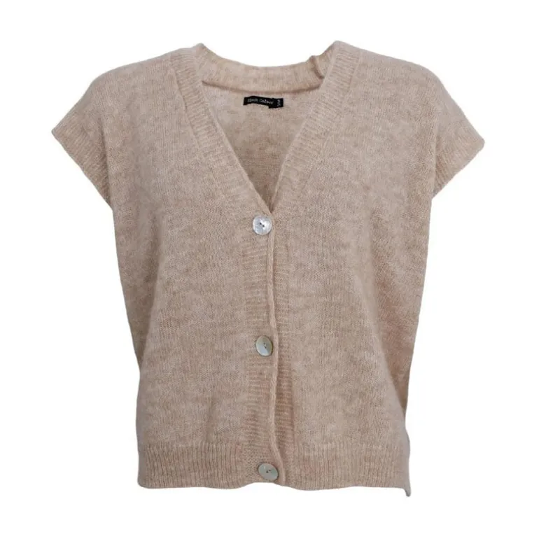BLACK COLOUR Dell Heavy Knit Vest in Natural
