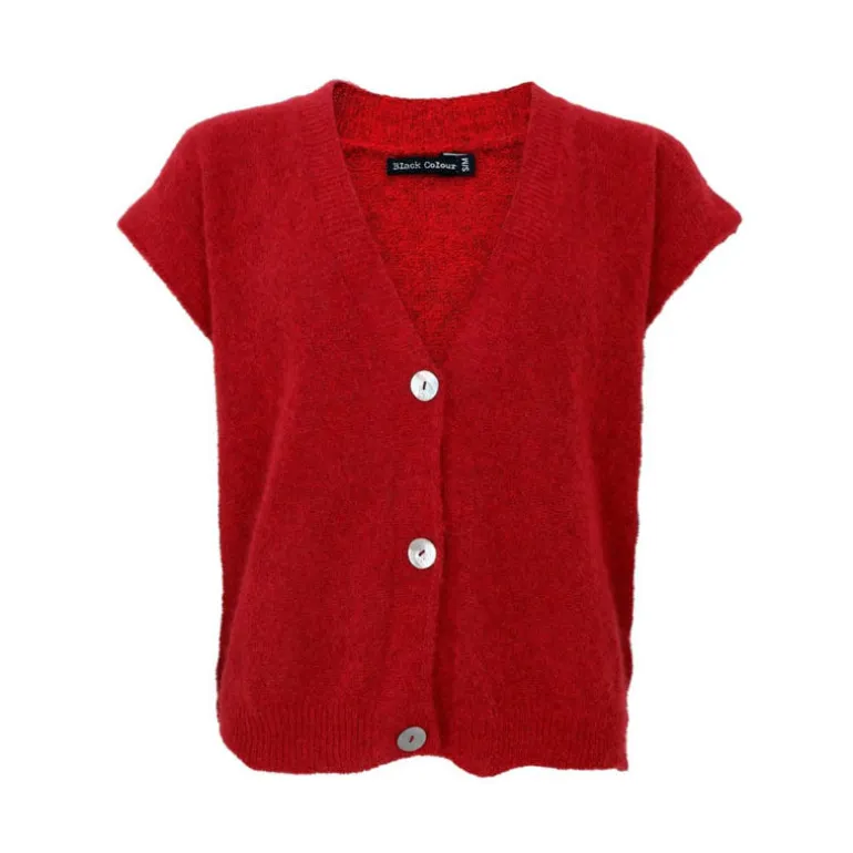 BLACK COLOUR Dell Heavy Knit Vest in Red