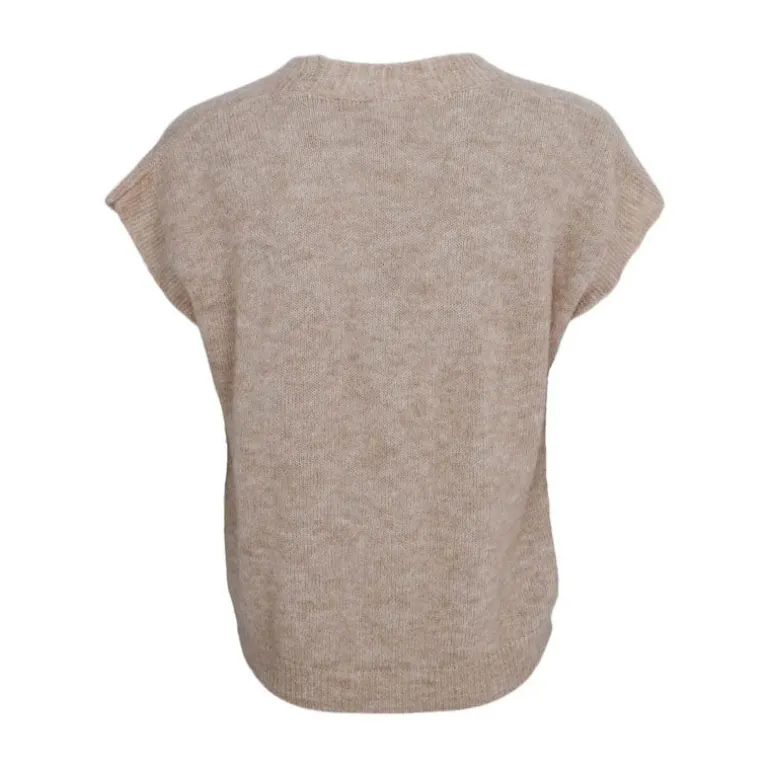 BLACK COLOUR Dell Heavy Knit Vest in Natural