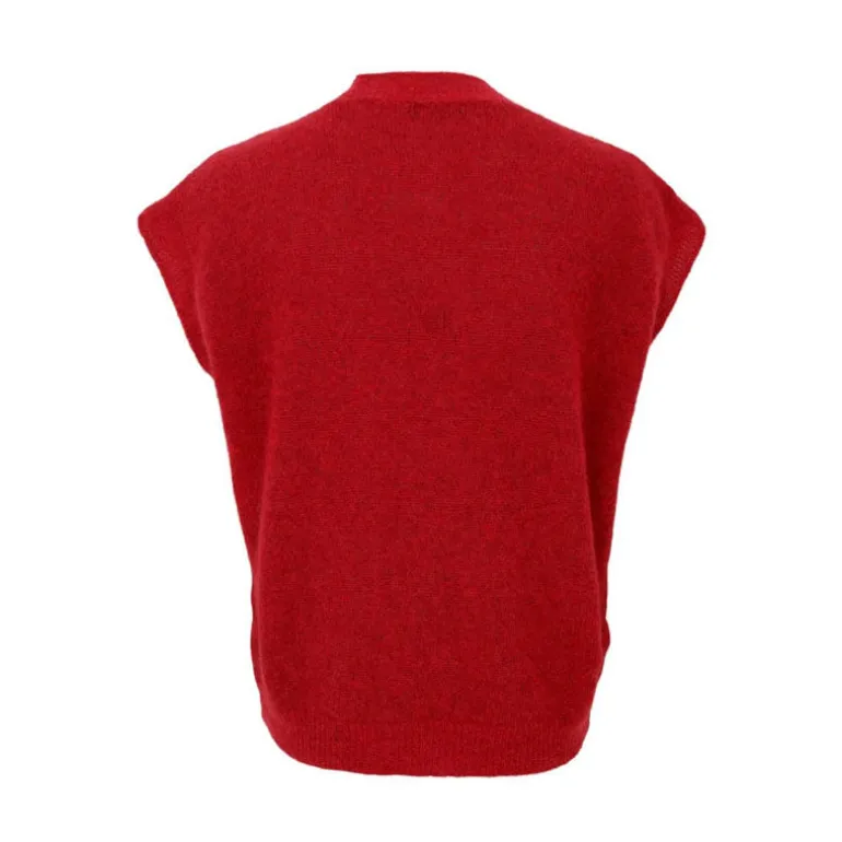 BLACK COLOUR Dell Heavy Knit Vest in Red