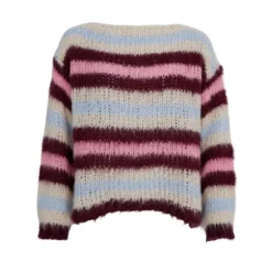BLACK COLOUR Effie Striped Jumper in Bluish Plum