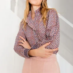 BONTE Aida Shirt in Ecru/Brown