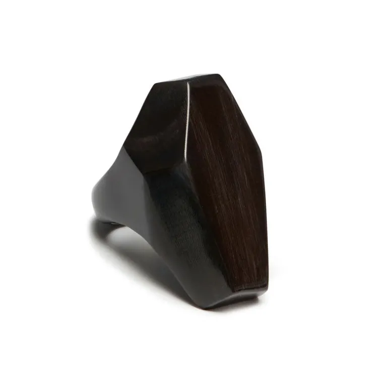 BRANCH JEWELLERY Abstract Horn Ring in Black