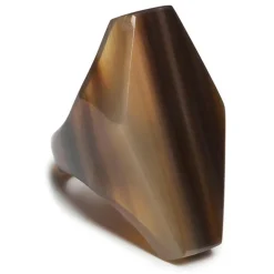 BRANCH JEWELLERY Abstract Horn Ring in Brown Natural