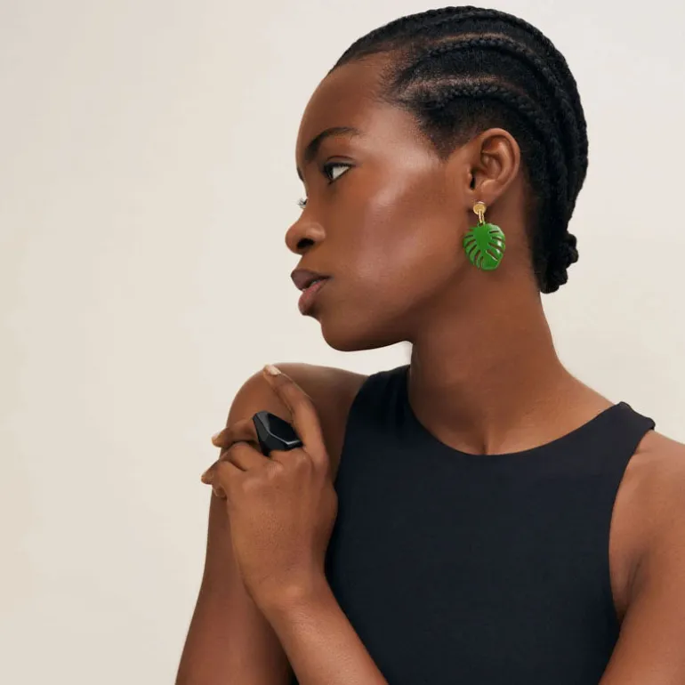 BRANCH JEWELLERY Abstract Horn Ring in Black