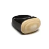 BRANCH JEWELLERY Black and White Natural Oval Horn Ring