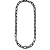 BRANCH JEWELLERY Black Natural Buffalo Horn Rectangular 90cm Long Link