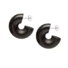 Branch Jewellery Black Thick Wooden Hoop Earrings