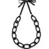 Branch Jewellery Black Wood Oval Link Necklace with Ribbon and Sterling Silver