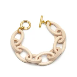 Branch Jewellery Carved White wood Oval Link Bracelet