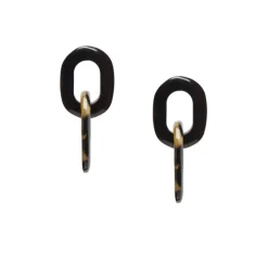 BRANCH JEWELLERY Double Link Earrings in Black/Natural