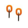 BRANCH JEWELLERY Orange lacquered and Brown Natural Buffalo Horn Oval