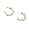 BRANCH JEWELLERY Rounded Horn Hoop Earrings in White Natural