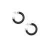 BRANCH JEWELLERY Small Black Wood Hoop Earrings with Sterling Silver