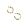 BRANCH JEWELLERY Small White wood Hoop Earrings with Gold Plated Metal